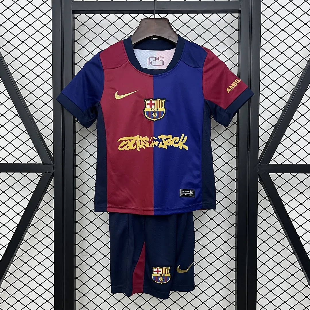 25-26 Barcelona x Travis Scott Home Kid Kits Youth Apparels AAAAJersey Wholesale Yupoo 9