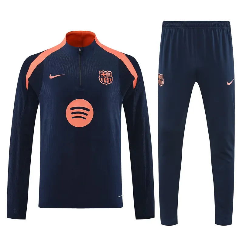 25-26 Barcelona Navy&Orange Training Kits Football Tracksuits 3