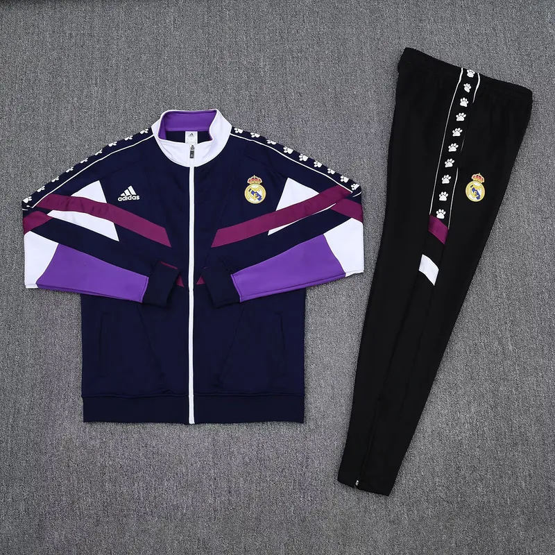 25-26 Real Madrid Jackets Training Kit Soccer Long Sleeve Suit AAAAJersey Dropship Yupoo 1
