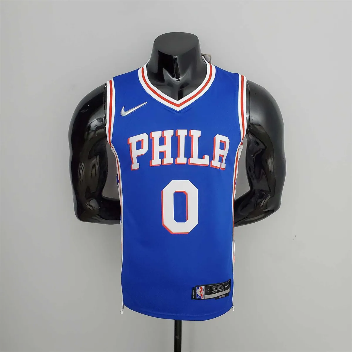 75th Anniversary Philadelphia 76ers MAXEY#0 Blue NBA Jersey 10