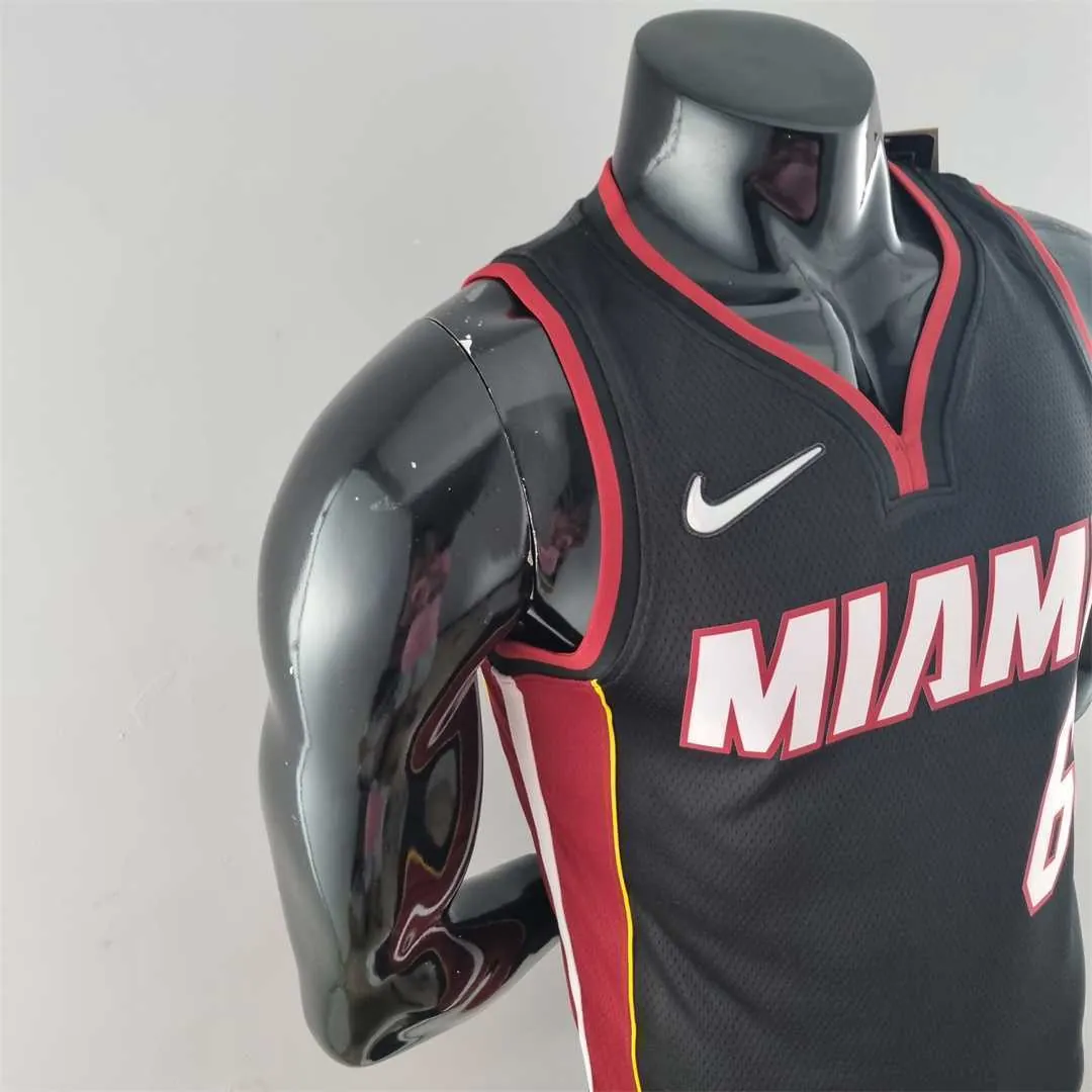 75th Anniversary Miami Heat JAMES #6 black NBA Jersey 8