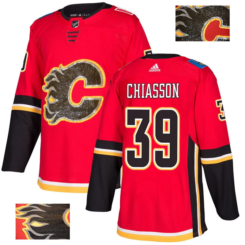 2018 Calgary Flames ice hockey jersey M-3XL 卡加利火焰队时尚亮片款冰球服 21