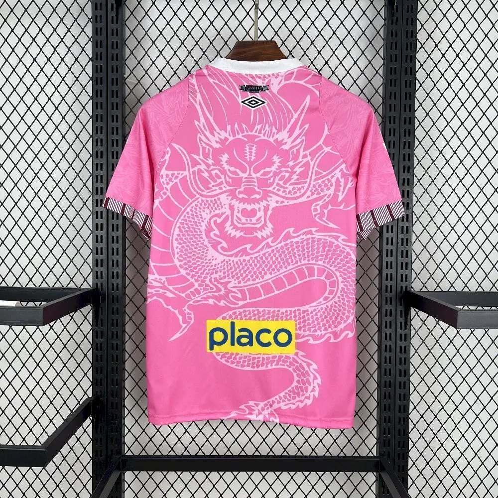 25-26 Santos Pink Dragon Pattern Kit Special Edition Soccer AAAAJersey Yupoo S-2XL 4