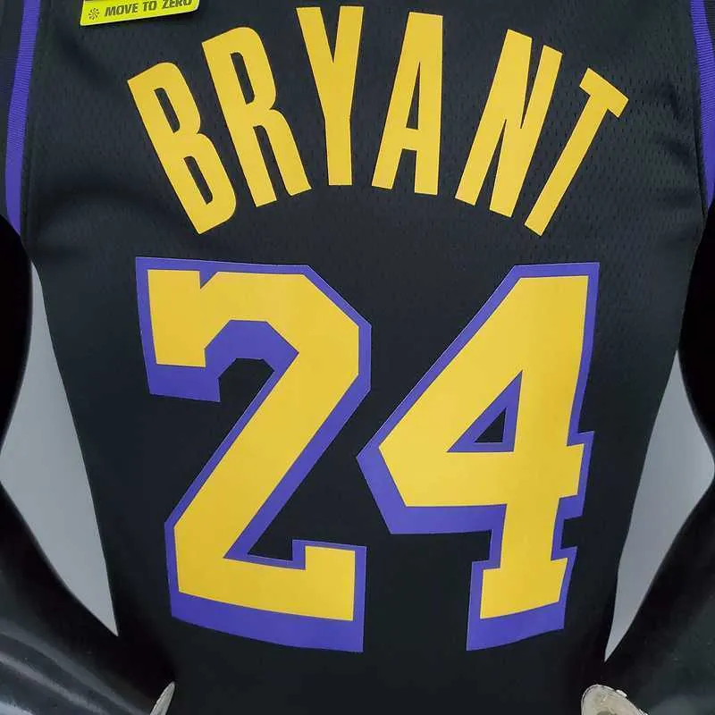 2021 Bryant#24 Los Angeles Lakers Black Latin Black 1