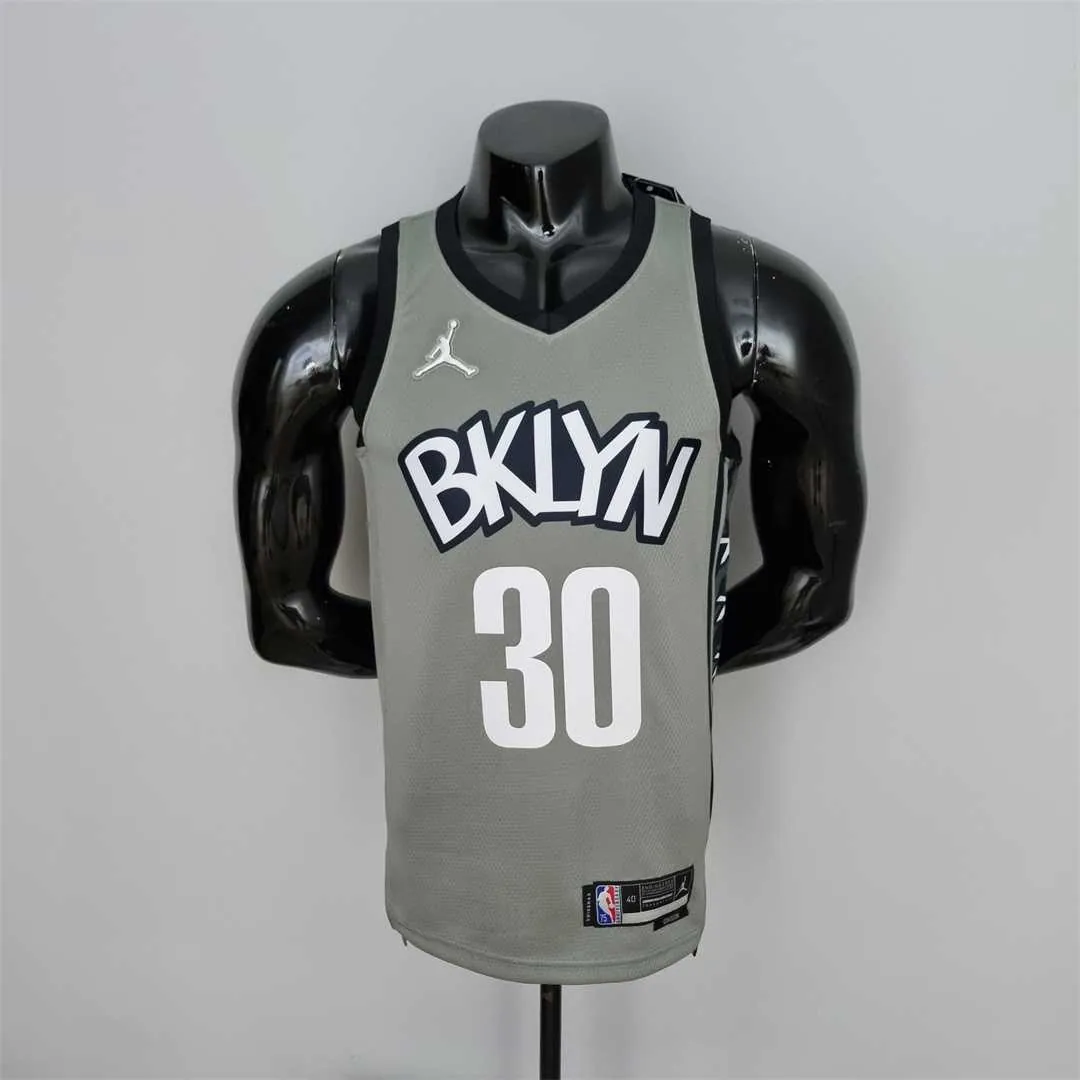 75th Anniversary Curry #30 Brooklyn Nets City Edition Gray NBA Jersey 10