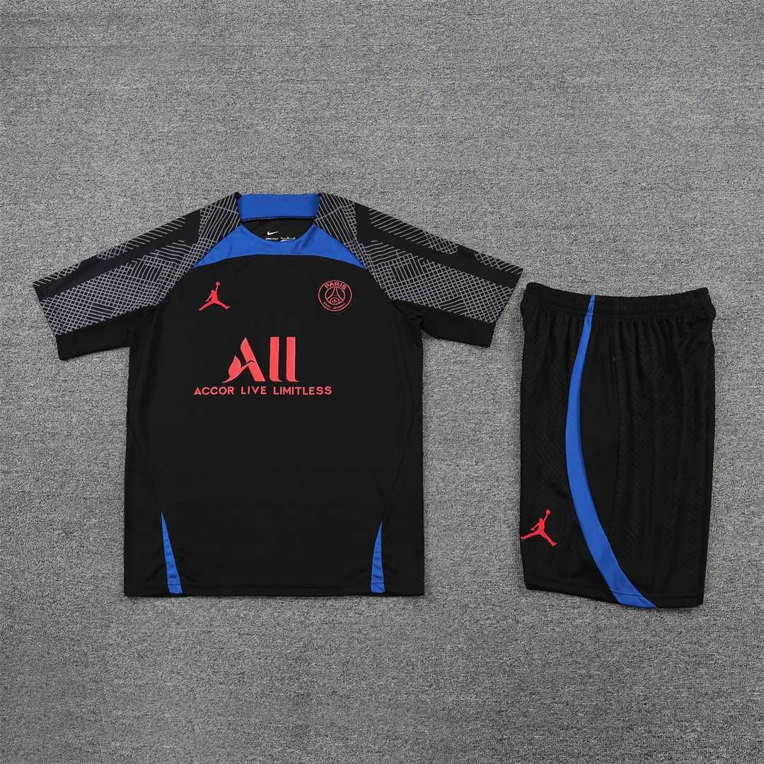22-23 PSG training suit short sleeve kit Black Blue 14