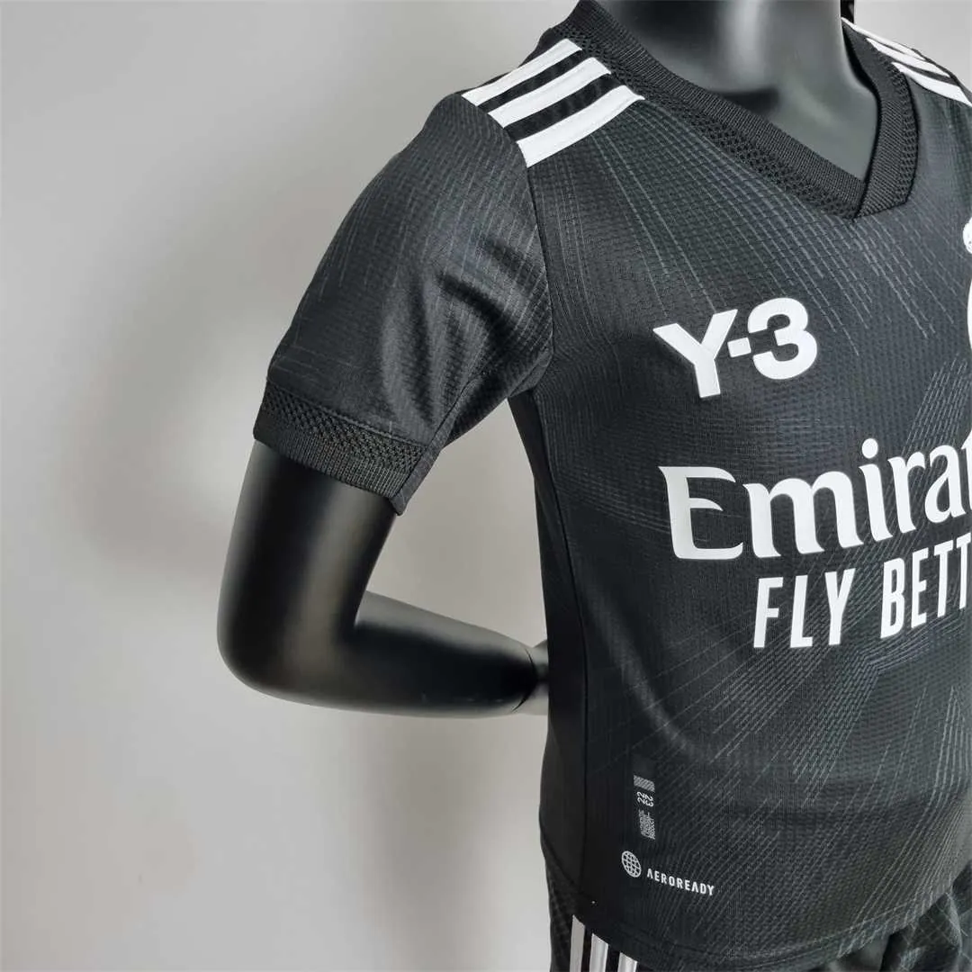 22-23 Real Madrid Y3 black kids kit 2