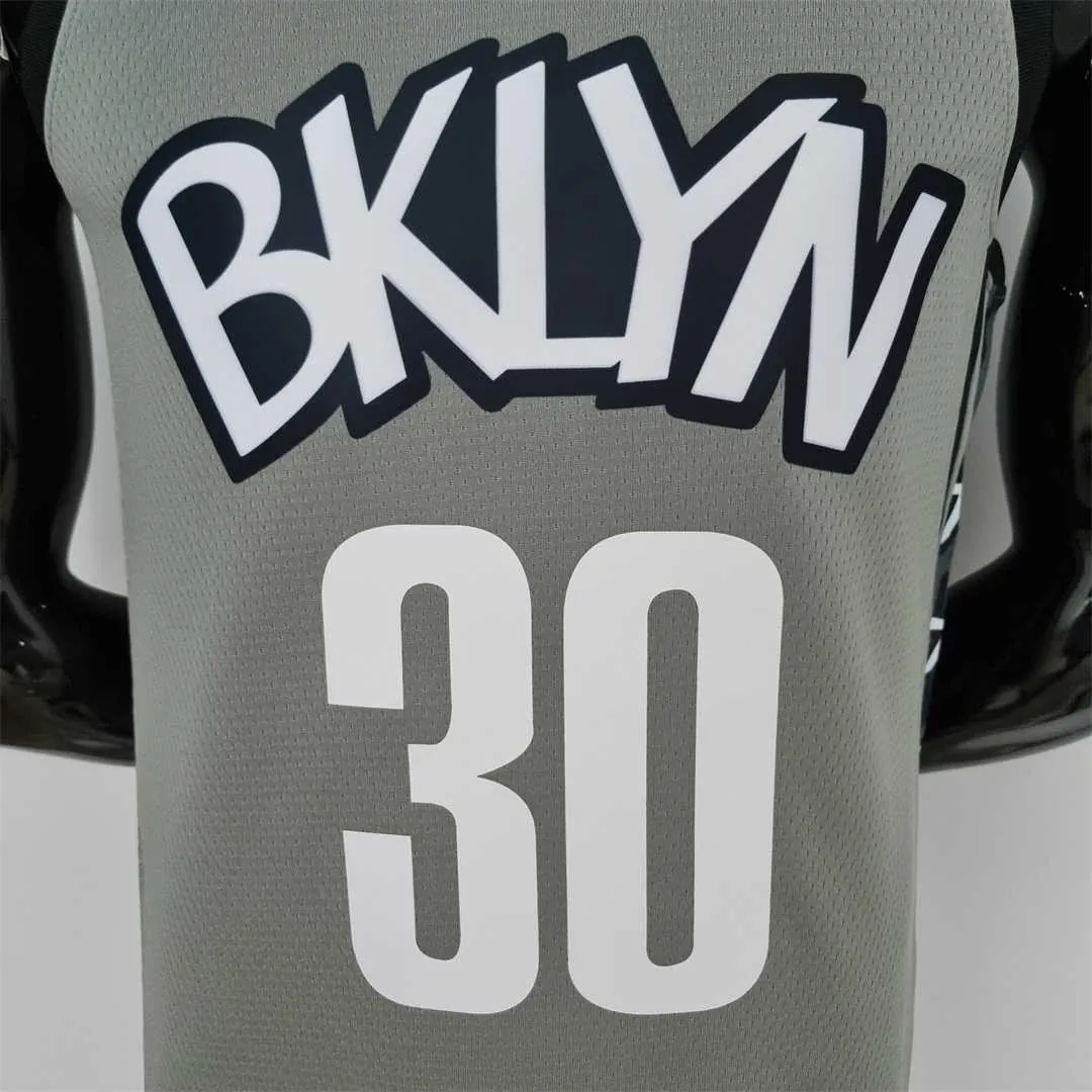 75th Anniversary Curry #30 Brooklyn Nets City Edition Gray NBA Jersey 8