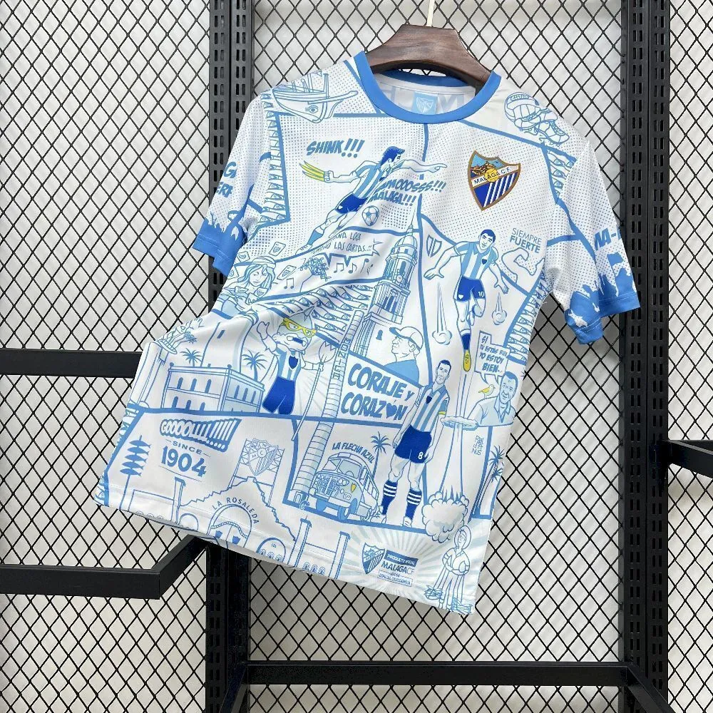 25-26 Malaga Special Edition Football T-Shirt AAAAJersey Supply Yupoo 4