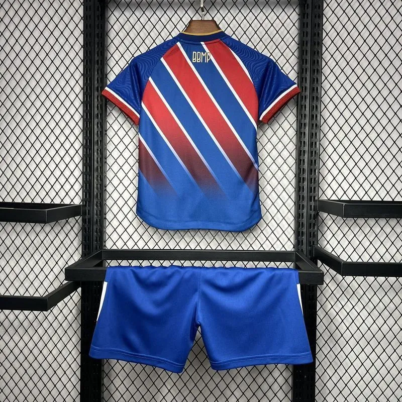 24-25 Bahia Home Kid Kits Youth Apparels Football AAAAJersey Yupoo 1