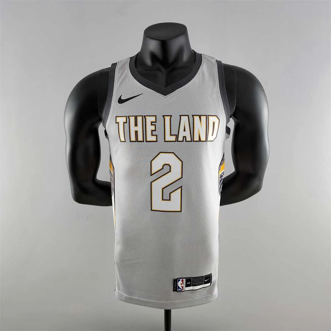 2018 Irving #2 Cleveland Cavaliers Grey NBA Jersey 9