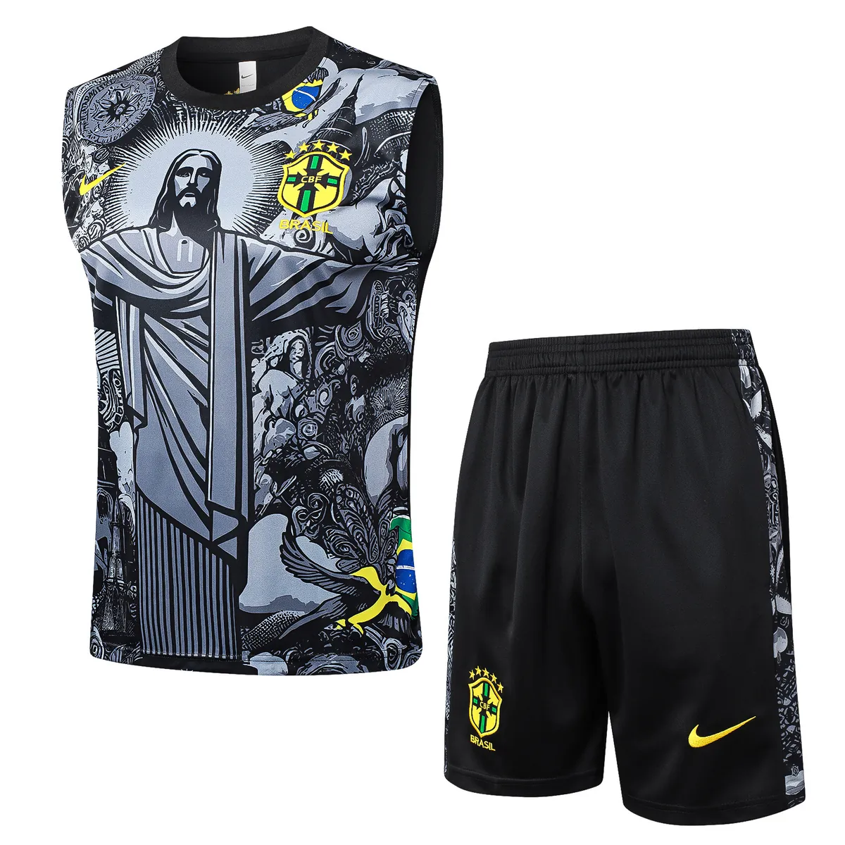 2024 Brazil Christ the Redeemer Grey Vest Kit Soccer AAAAJersey Yupoo 5