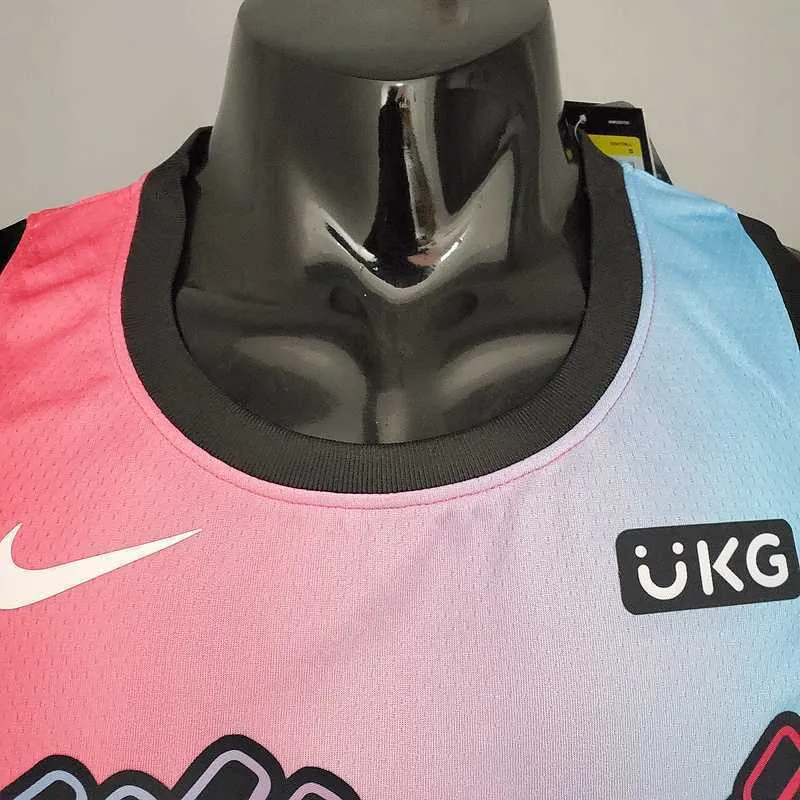 New Miami Heat OLADIPO#4 City Edition Pink Blue Gradient Color 7