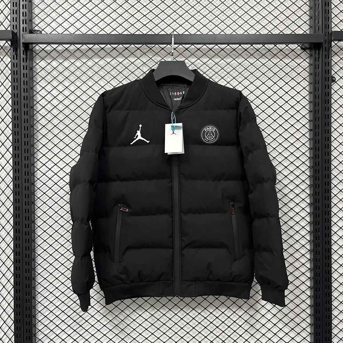 25-26 PSG Black Thermal Cotton-Padded Jacket Kit AAAAJersey Supply Yupoo 2