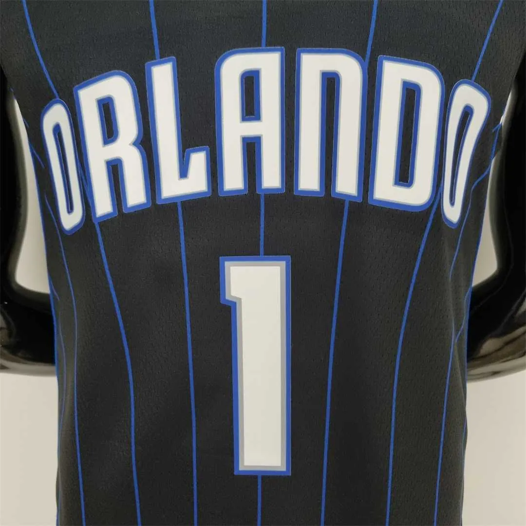 75th Anniversary McGrady #1 Orlando Magic Black NBA Jersey 5