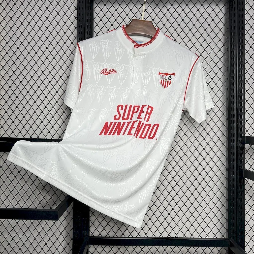 91-92 Sevilla Home Retro Kit Vintage Shirt Soccer AAAAJersey Yupoo 1