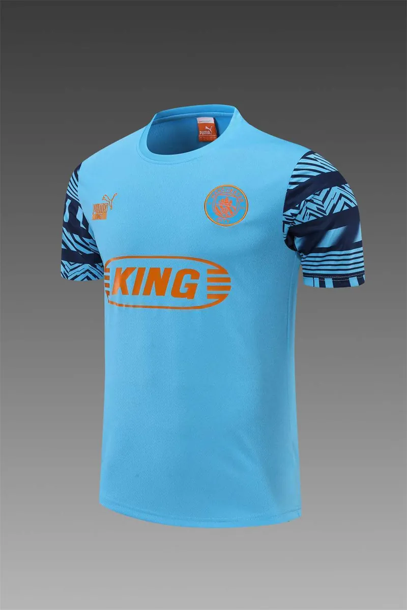 22-23 Manchester City Training Wear Short Sleeve Kit Blue 15