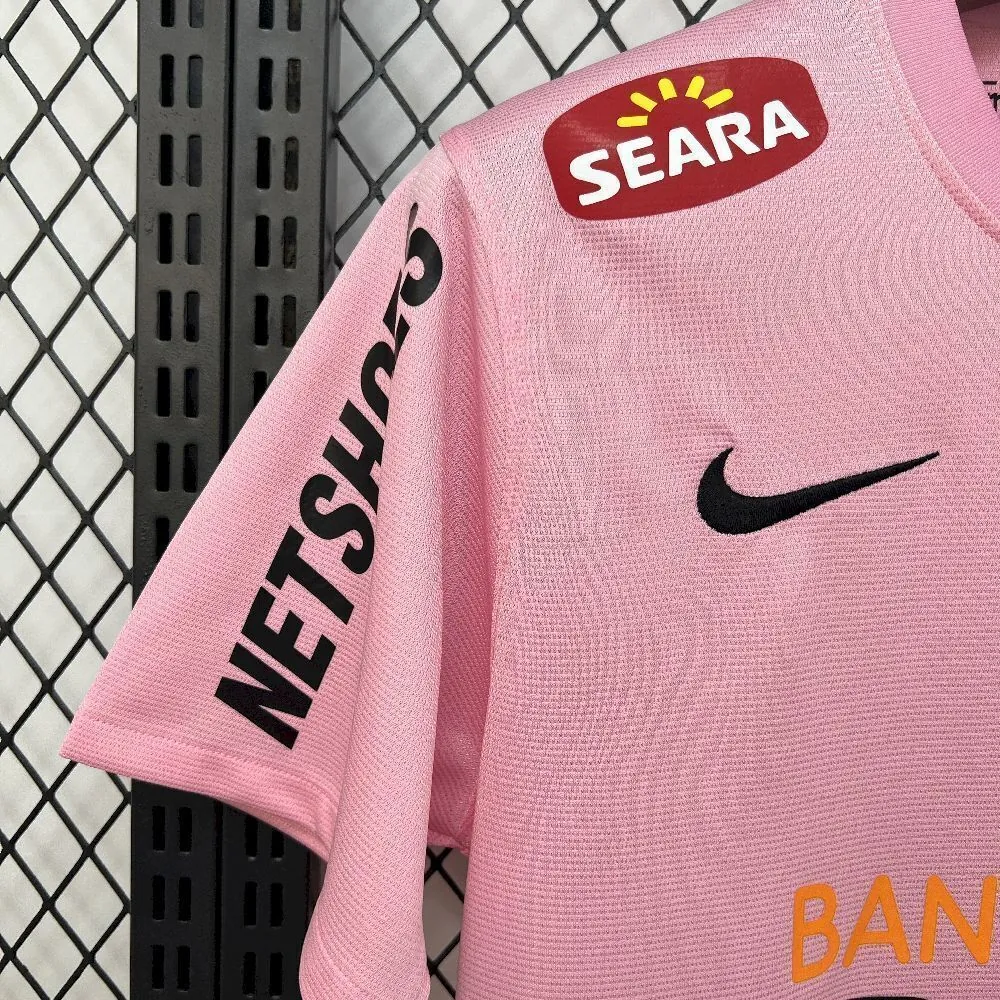 11-12 Santos Pink Retro Kit Vintage Football T-Shirt AAAAJersey Dropship Yupoo 1