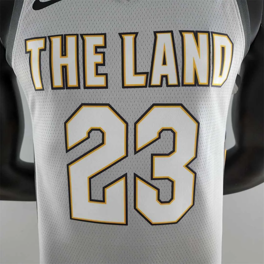 2018 JAMES #23 Cleveland Cavaliers Grey NBA Jersey 1
