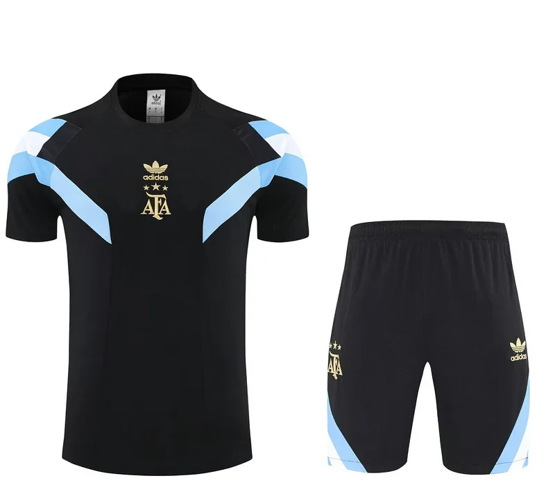 25-26 Argentina Black Original Training Kits Football Tracksuits 3