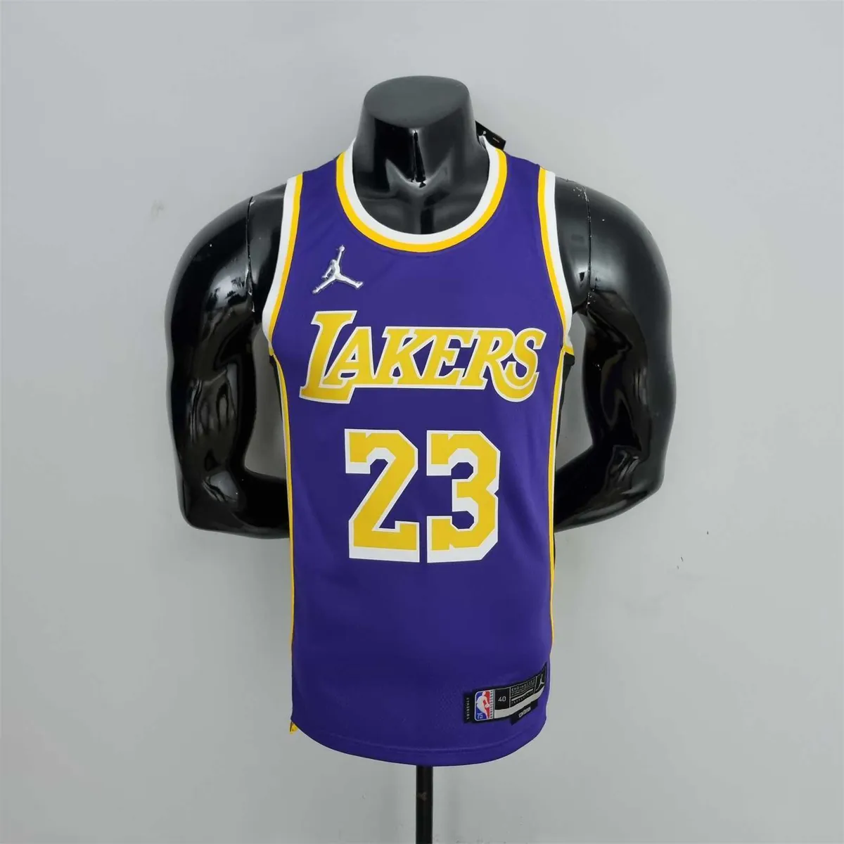75th Anniversary James #23 Los Angeles Lakers Jordan Purple NBA Jersey 11