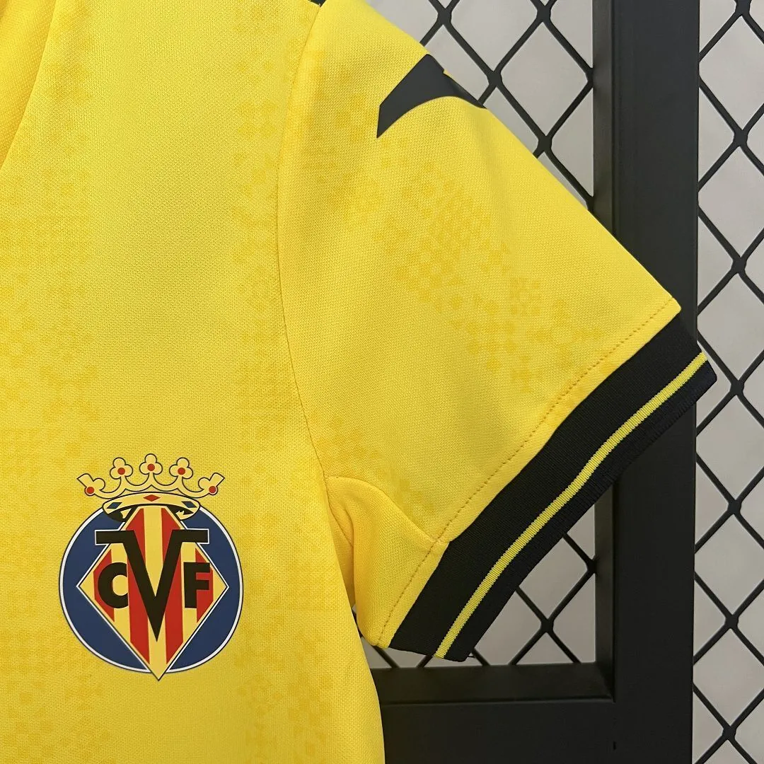 24-25 Villarreal Home Kid Kits Youth Apparels Football AAAAJersey Yupoo 8