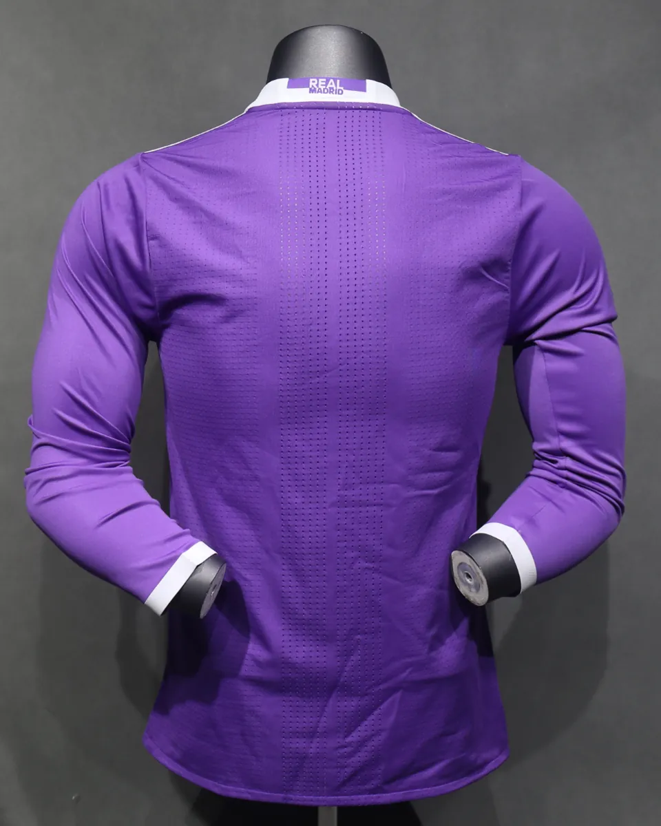 16-17 Real Madrid Away Retro Kit Vintage Player Version Long Sleeve Shirt AAAAJersey Dropship Y 6