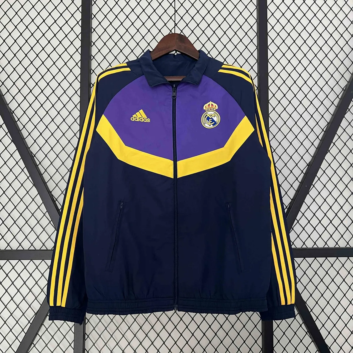 23-24 Barcelona Reversible Windbreaker purple&Navy Special Edition Style Double-Sides Jacket Yu 3