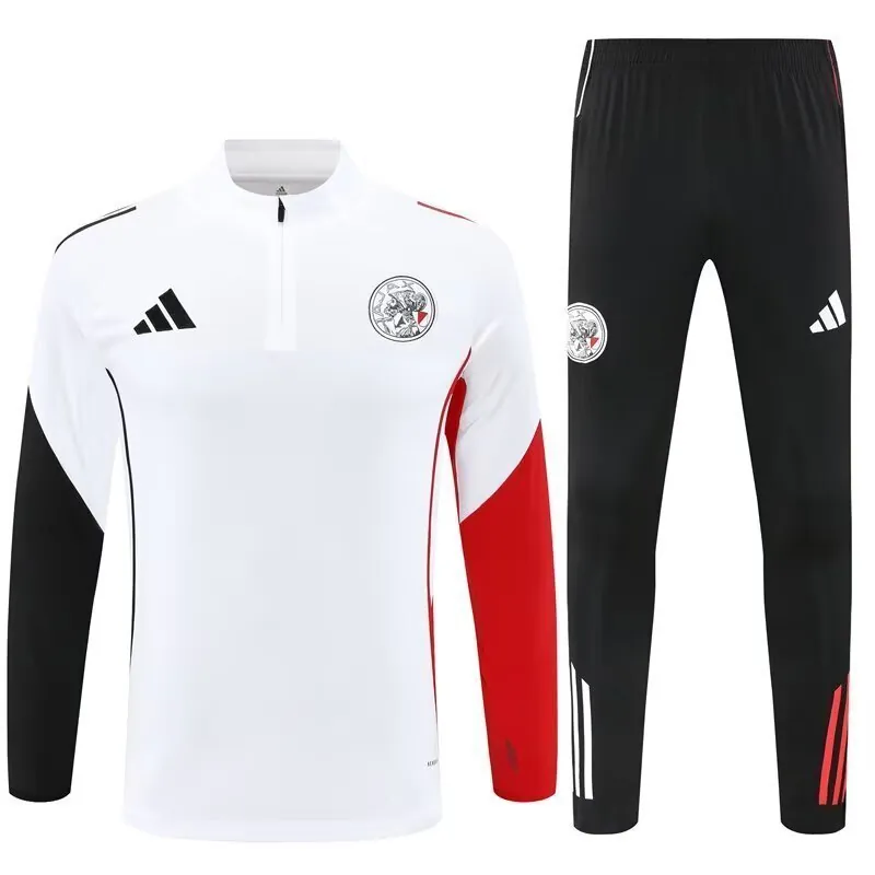 25-26 Ajax Training Soccer Suit Jackets Long Sleeve Kit White AAAAJersey Yupoo 3