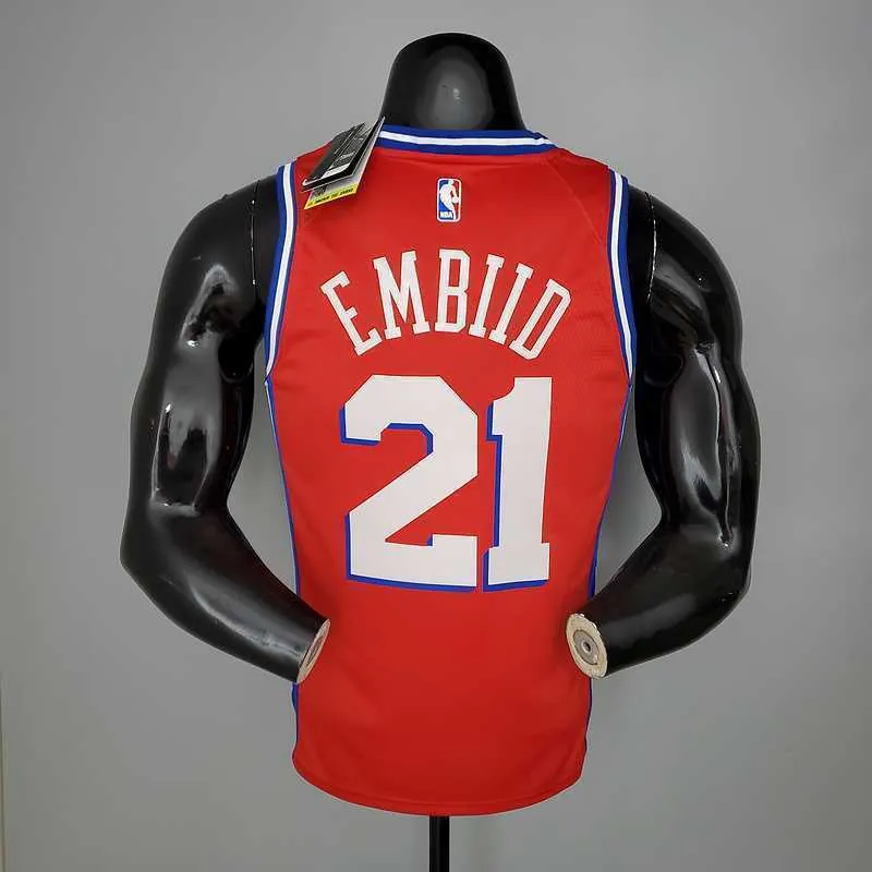 2021 EMBIID#21 76ers Jordan Themed Red 3