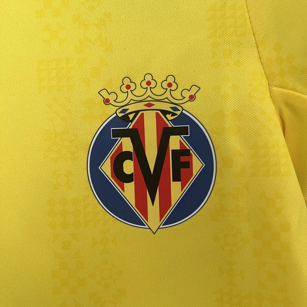 24-25 Villarreal Home Kid Kits Youth Apparels Football AAAAJersey Yupoo 3