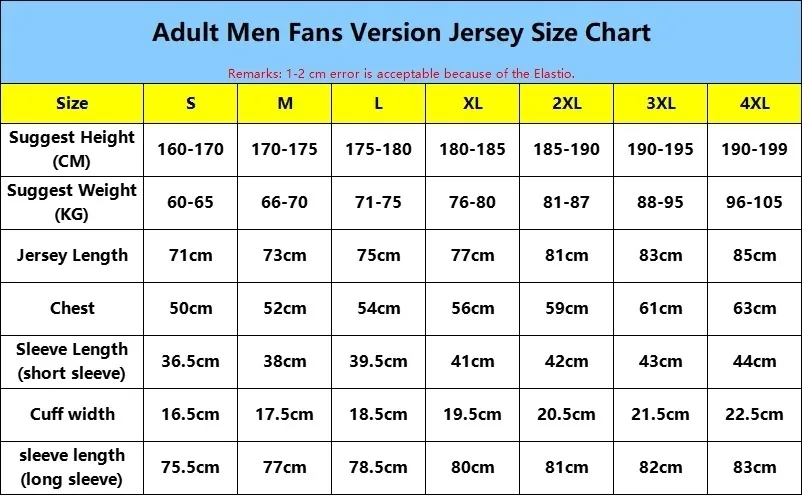Fan Version Size Chart 1