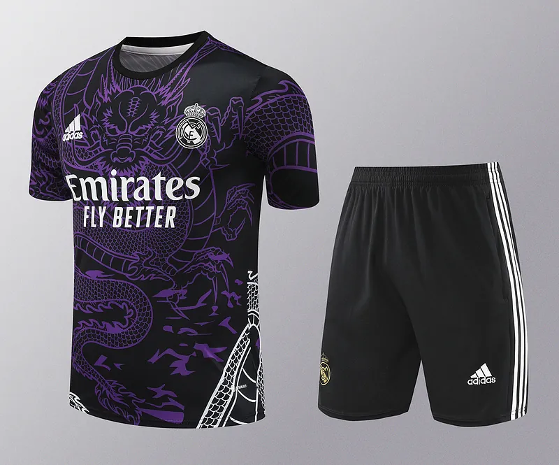 24-25 Real Madrid Purple Dragon Training Kits(Top+Shorts) Football Replicas Yupoo 3