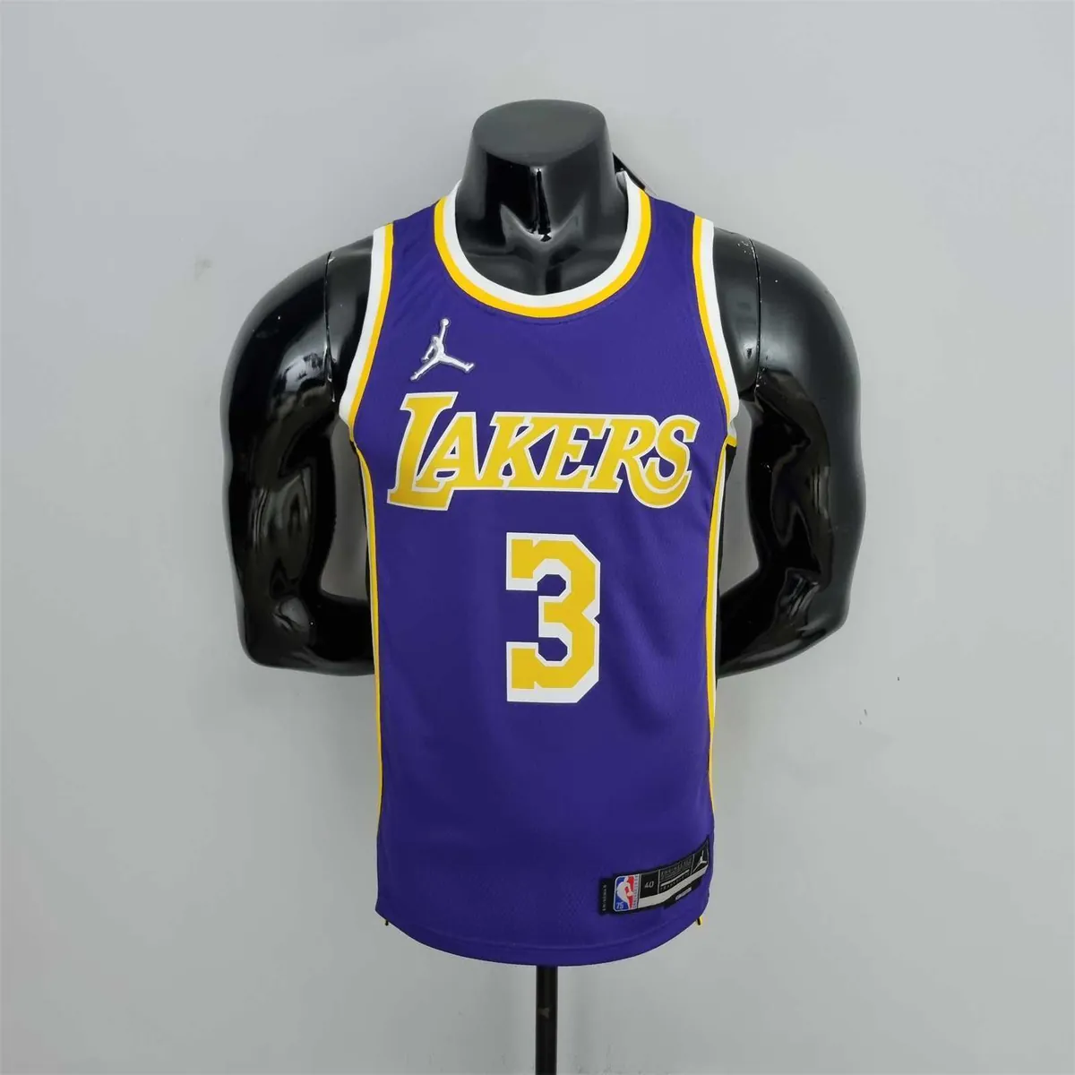 75th Anniversary Davis #3 Los Angeles Lakers Jordan Purple NBA Jersey 10