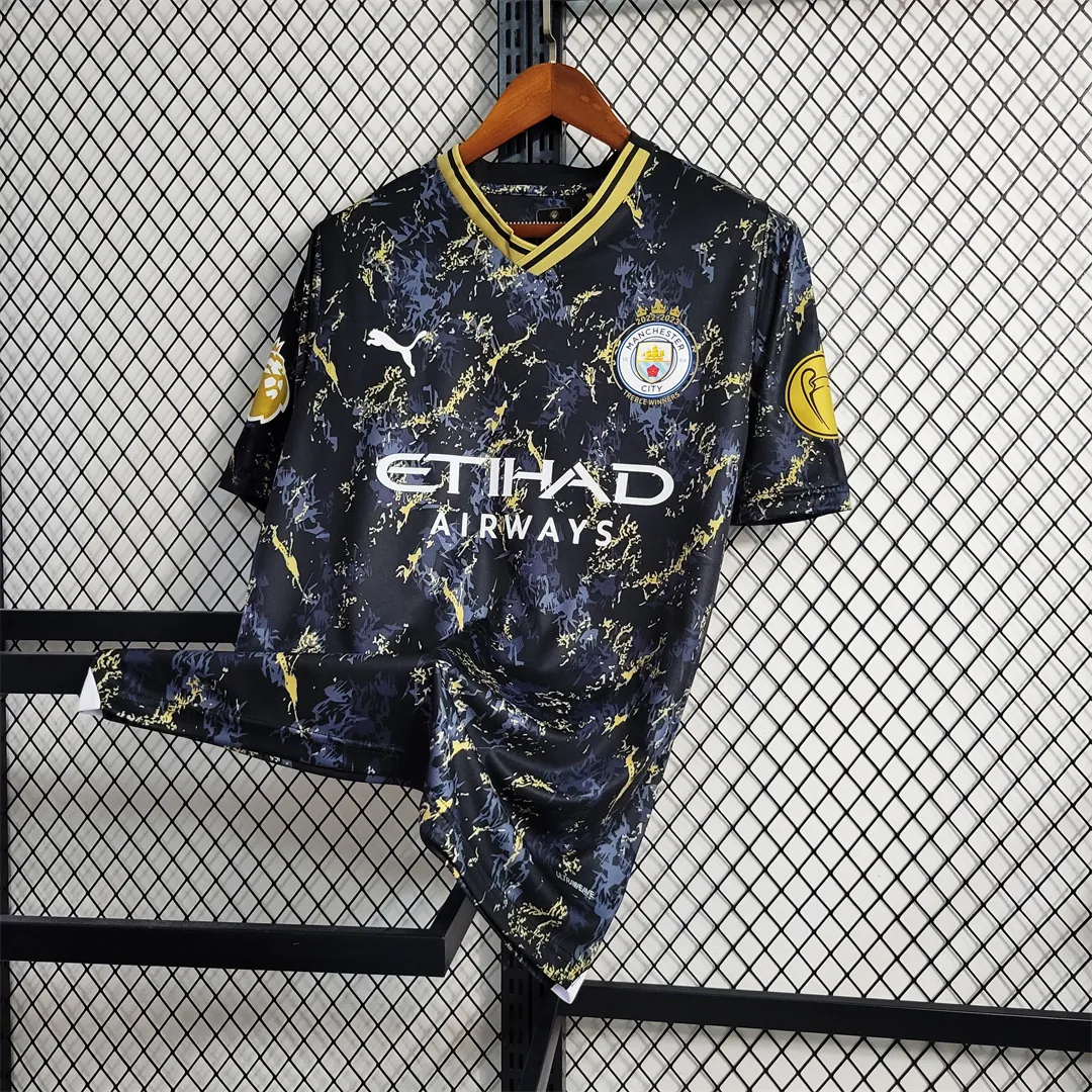 23-24 Manchester City Black Gold Special Edition Size S-XXL 3