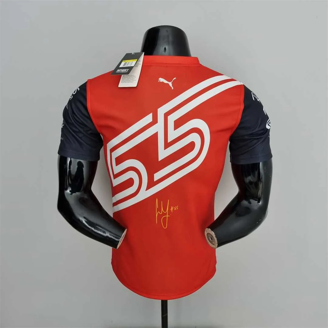 2022 F1 Formula One; Ferrari racing suit crew neck red 55 4