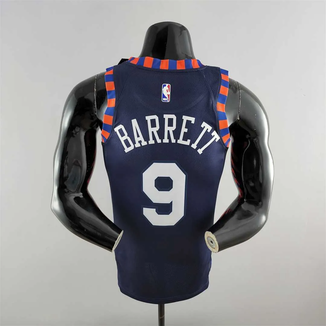 New York Knicks Barrett #9 Striped NBA Jersey 2