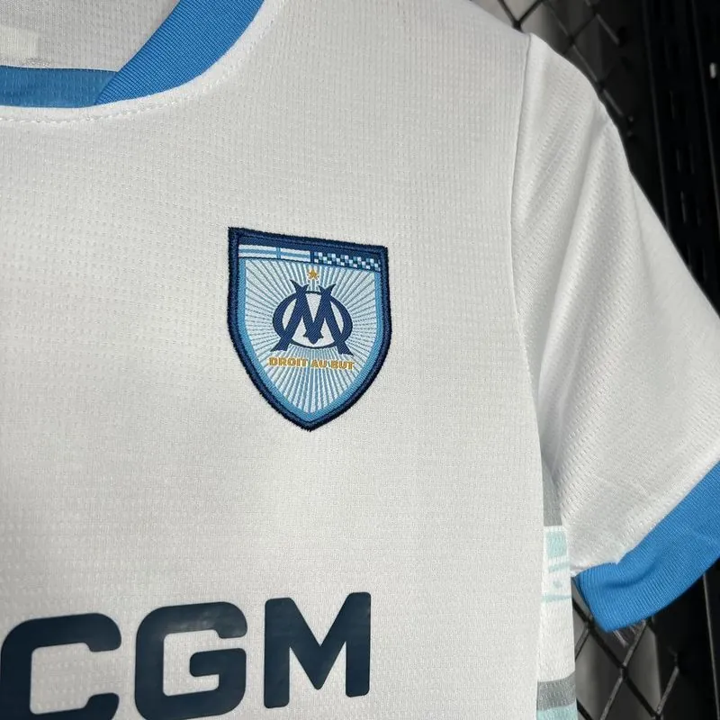 24-25 Marseille Home Kid Kits Youth Apparels Sport AAAAJersey Yupoo 2