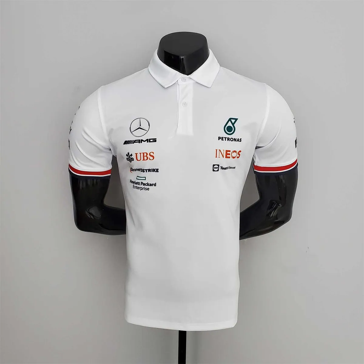 F1 Formula One 2022 Racing Suit Mercedes Polo White 8