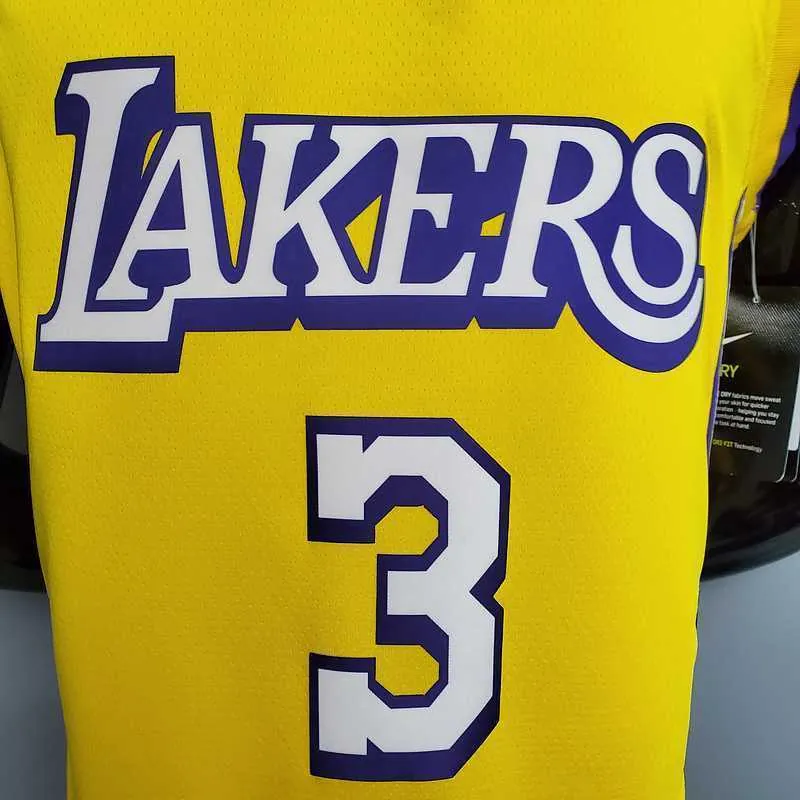 DAVIS #3 Lakers V-neck City Edition yellow 7