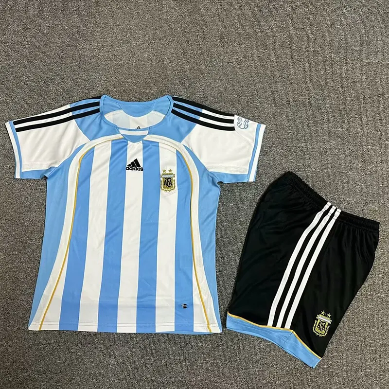 2006 Argentina Home Retro Kid Kits Youth Apparels Soccer AAAAJersey Yupoo 2