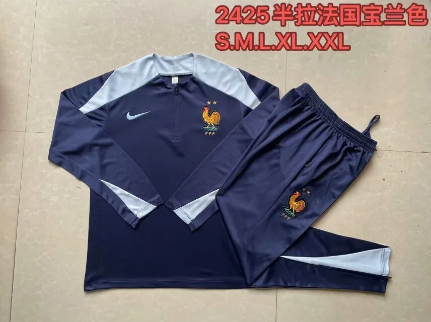 2024 France Long Sleeve Training Suit Football Shirts 3