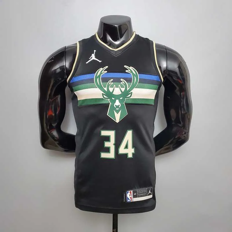 New Bucks Jordan Antetokounmpo #34 Theme Edition Black 8