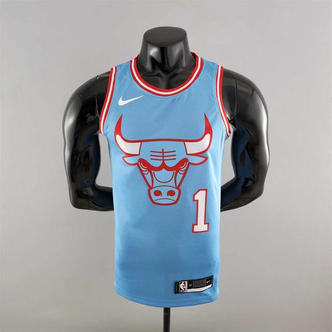 Chicago Bulls ROSE#1 Blue NBA Jersey 9