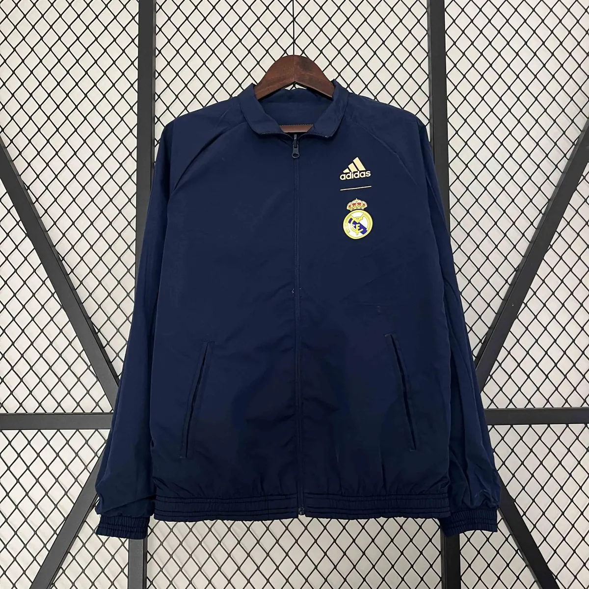 23-24 Barcelona Reversible Windbreaker purple&Navy Special Edition Style Double-Sides Jacket Yu 1