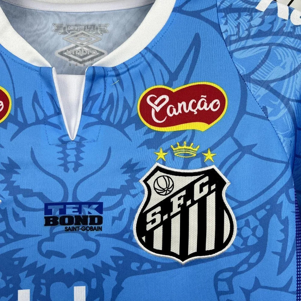25-26 Santos Blue Dragon Pattern Kit Special Edition Soccer AAAAJersey Yupoo S-2XL 1