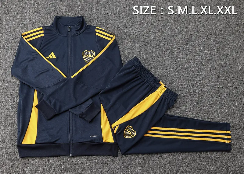 24-25 Boca Navy Football Tracksuit Long Jacket Suits 4