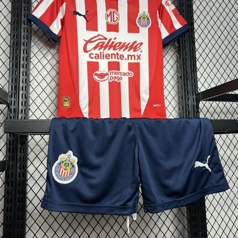 24-25 Chivas Guadalajara Home Kid Kits Youth Apparels AAAAJersey Wholesale Yupoo 1