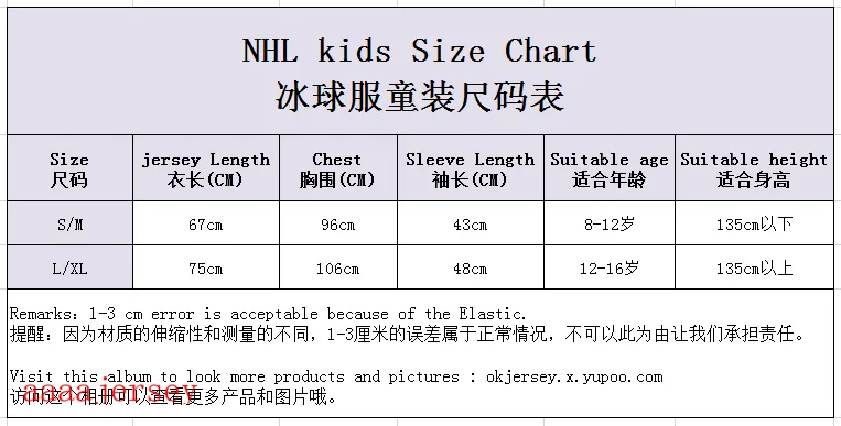 Tampa Bay Lightning kids ice hockey jersey SM-LXL 坦帕湾闪电队童装冰球服 4