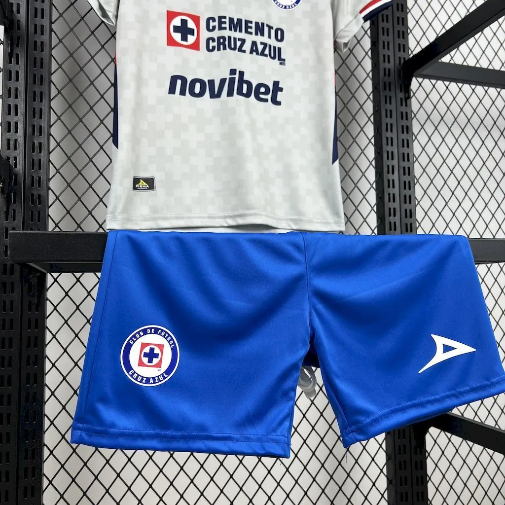 25-26 Cruz Azul Away Kid Kits Youth Apparels Soccer AAAAJersey Yupoo 2